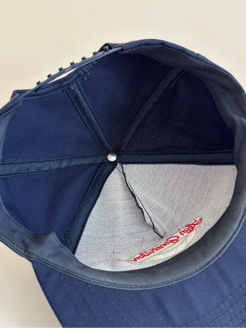 Vintage Smithfield Pork Lean Generation USA Made Navy Blue Snapback Hat Cap
